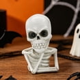 thumbnail image 6 of Diceymbol Halloween Skeleton Bust Statue Spooky Gothic Tabletop Decor for Spooky House Mantel Shelf Indoor Display 8 Inch, 6 of 8