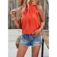 thumbnail image 4 of XCHQRTI Women High Neck Tank Tops Summer Casual Tank Dressy Work Blouse, 4 of 6