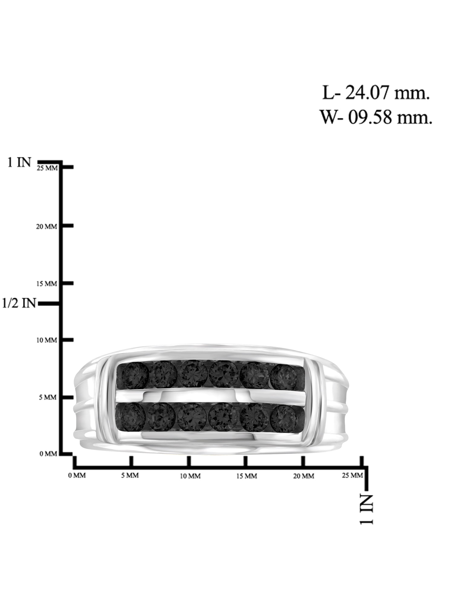JewelersClub Black Diamond Rings for Men – 1.00 CTW Genuine Black Diamond Ring for Men – Hypoallergenic 0.925 Sterling Silver Ring Men – Diamond Mens Rings Statement Ring – Luxurious Gifts for Him