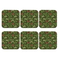 thumbnail image 2 of Disketp Green Cacti And Red Chili Funny Coasters,6 Pcs Leather Coasters with Holder, Perfect Housewarming Hostess Gifts,Protect Furniture from Water Marks Scratch and Damage,Square, 2 of 7