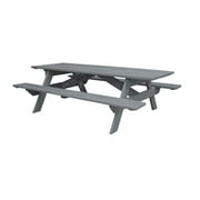 HomeRoots Gray Solid Wood Outdoor Picnic Table