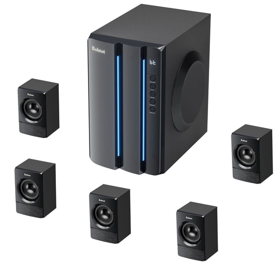 Bobtot Home Theater System 800 Watts Peak Power 6.5" Subwoofer 5.1/2.1 Surround Sound Stereo Bluetooth Speakers Systems for TV