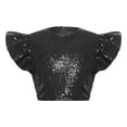 thumbnail image 6 of iiniim Girls Sparkle Sequin Dance Shirt Ruffle Sleeveless Crop Top For Jazz Hip-hop Stage Performance Black 6, 6 of 7