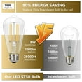 thumbnail image 5 of Leadleds 4-Pack E26 LED Edison Bulb, 8W 100W Equivalent, 2700K Warm White Vintage Light Bulbs, 5 of 7