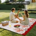 thumbnail image 4 of Red Coastal Shell Outdoor Rug 3x5 Ft - Reversible Patio Rug Outdoor Camping Rugs, Nautical Seahorse Coral Stripes Washable Indoor Outdoor Area Rugs, Non-Slip Outdoor Carpet Runner for Deck/Porch, 4 of 8