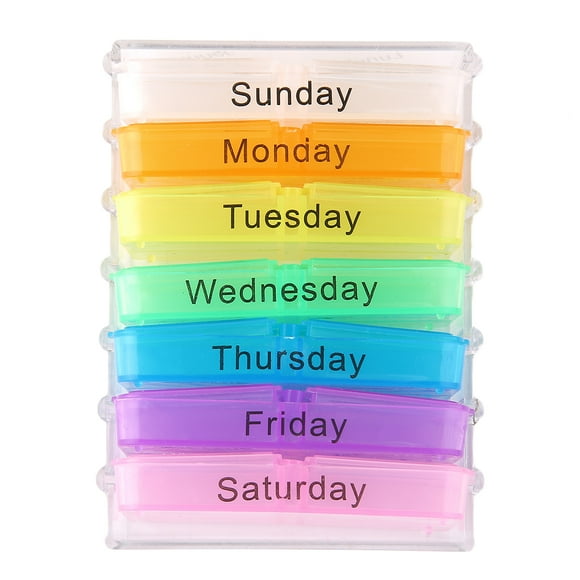 Plastic Medichine Box Seven Day Large Pill Box Medicine Tablets Holder Dispenser Pills Organiser Fashion for Seniors Athletes