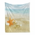 thumbnail image 1 of Starfish Soft Flannel Fleece Throw Blanket, Tropical Caribbean Seacoast with Different Shells and Animals Relaxing Vacation, Cozy Plush for Indoor and Outdoor Use, 70" x 90", Multicolor, by Ambesonne, 1 of 6