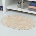 thumbnail image 7 of TreeWool (Set of 2) Cotton Bath Rugs with Crochet Border, Reversible Oval (21" x 34" & 17" x 24", Beige), 7 of 7