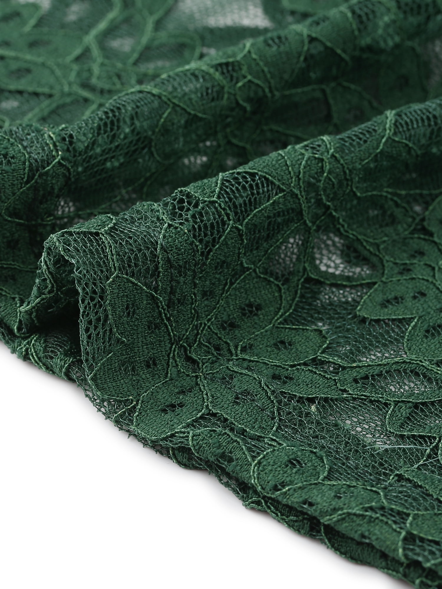 DARING DIVA Women's Plus Size Casual Open Front 3/4 Sleeve Sheer Lace Cardigan 4X Green