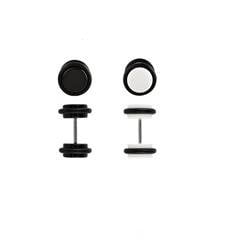 BodyJ4You® Fake Plugs Black & White Acrylic 16G Studs Cheater Jewelry