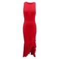 thumbnail image 5 of Afdoent Dresses For Women 2026 Elegant Long Slit High Low Evening Gown With Ruffle Hem Party Dress For Vacation, 5 of 6