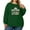 Green, variant on Women's Plus Size Christmas 2026 New Year Printed Sweatshirt, Long Sleeve Casual Pullover Top, WELCOME Graphic Fashion Hoodie,Black,2XL