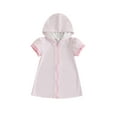 thumbnail image 1 of SUNSIOM Robe de Plage à Manches Courtes pour Filles, Fermeture Éclair, Rayée, pour Enfants, 1 of 6