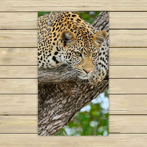 Leopard cheap bath towels