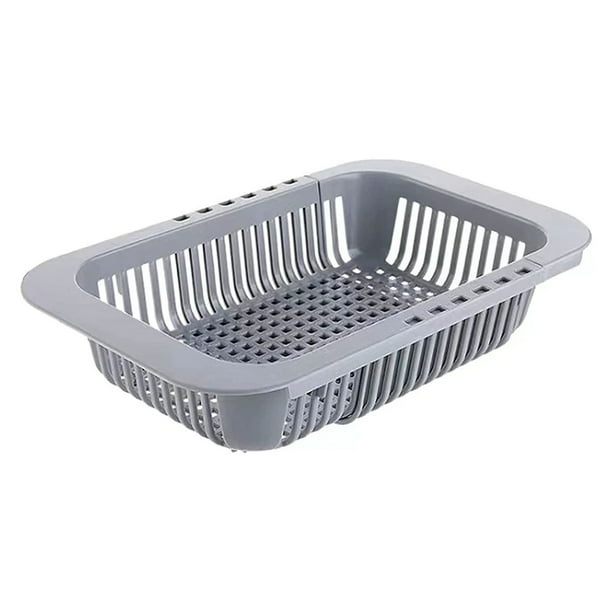 Colador plegable multiusos, duradero y resistente al calor, diseño retráctil de longitud ajustable para un drenaje de agua eficiente, escurridor de platos enrollable de acero inoxidable para