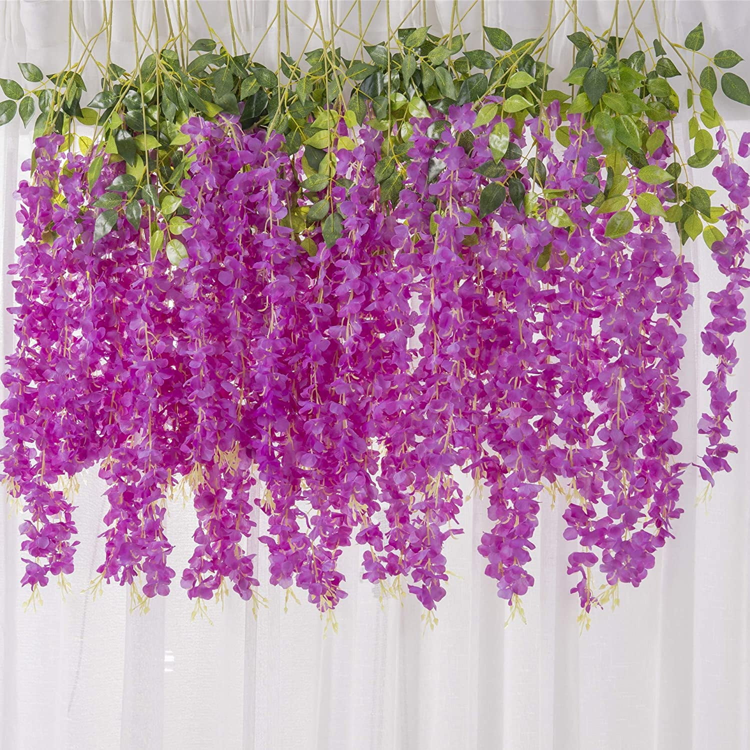Visland 6PCS Artificial Wisteria Flower Garland, Fake Wisteria Flower