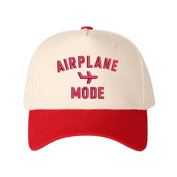 AIRPLANE MODE Letter Embroidered Color Block Trucker Hat Unisex Adjustable Cotton Breathable Fashion Cap for Travel Daily Wear