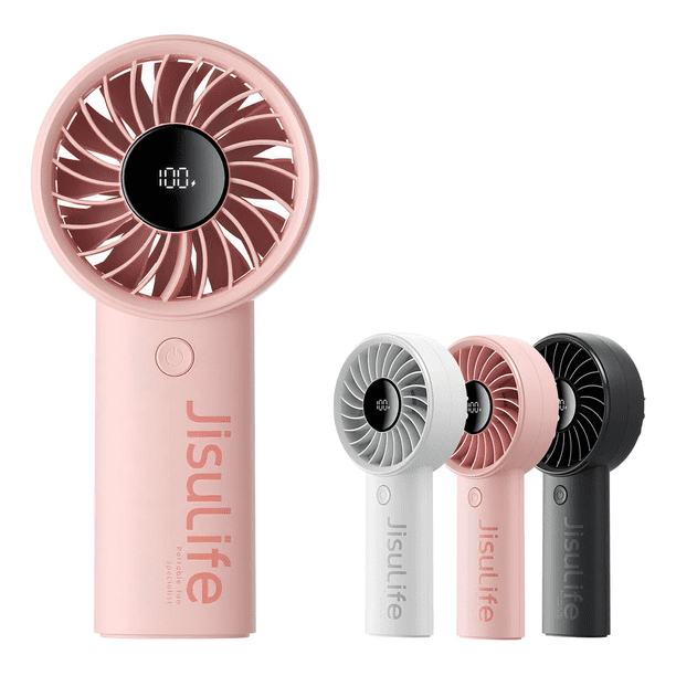 Ventilador Portátil de Mano con Turbina, 5000mAh Recargable, 5 Velocidades Turbo Xtellar rosa