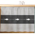 Black Grey Coastal Fish Small Cabinet Curtains 10