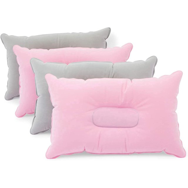 Almohadas de viaje inflables Sincero para acampar y viajar rosa gris paquete de 4