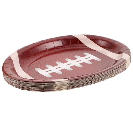 Football Party Paper Plates for Party in Light Brown Ideal for Game Day Celebrations with Large
