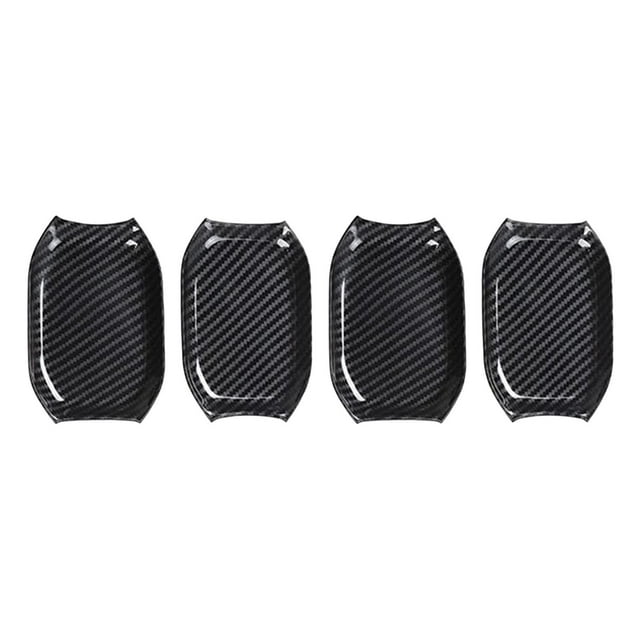 4 piezas manija de la puerta Copa Scratch Protector película protectora repuestos Exterior patrón de carbono kusrkot Embellecedor de la manija del cuenco de la puerta