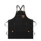 thumbnail image 1 of Delantal de lona Delantal de chef Delantal de repostería Espalda cruzada con bolsillo grande Delantal de trabajo portátil negro, 1 of 9