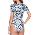 thumbnail image 4 of Naloa Seaside Primary Color Women's Short-Sleeved Onesie, One-Piece Swimsuit for Parties, dates, clubs - Large, 4 of 9