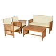 thumbnail image 5 of Furniture of America Mill Wood 4-Piece Patio Set with Cushions, Beige and Natural, 5 of 19