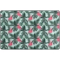 thumbnail image 4 of SKYSONIC 72x48in Vintage Pink Flamingos Area Rug, Tropical Palm Leaves Non-Slip Floor Carpet for Indoor Living Dining Room and Bedroom Area, 4 of 7