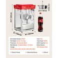 thumbnail image 6 of VEVOR Popcorn Machine, 8oz Stainless Steel Kettle, 800W Commercial Countertop Popcorn Maker, 48 Cups per Batch Theater Style Popper, with 2-Button Control Glass Wall PC Door 1 Scoop 3 Spoons, Red, 6 of 9