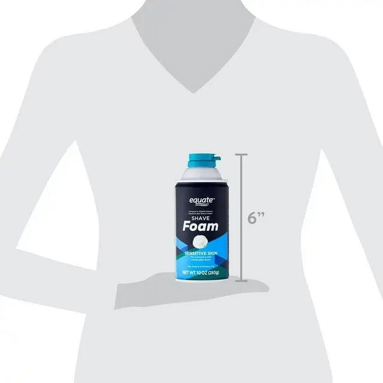 (6 pack) Equate Men's Sensitive Skin Shave Foam, 10 oz
