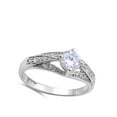 thumbnail image 4 of CHOOSE YOUR COLOR Wedding Round White CZ Vintage Ring .925 Sterling Silver Band Female Size 7, 4 of 4