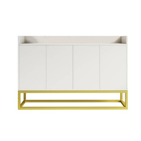 

4-Door Storage Cabinet with Square Metal Legs Particle Board Material