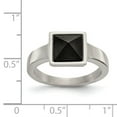 thumbnail image 5 of Stainless Steel Polished with Solid Black Carbon Fiber Geometric Ring, 5 of 6