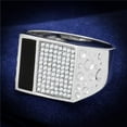 thumbnail image 1 of Alamode TS219-10 Men Rhodium 925 Sterling Silver Ring with AAA Grade CZ in Clear - Size 10, 1 of 1