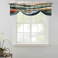 thumbnail image 2 of Colorful Abstract Art Tie Up Valance Curtains for Windows, Kitchen Curtains Window Shades, Mountain Modern Watercolor Light Filtering Roman Curtain Valances for Bedroom/Bathroom/Cafe 42"x12", 2 of 9