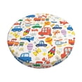 thumbnail image 1 of Balery Cartoon Transportation Fundas de asiento para taburete de bar redondo de tela de terciopelo ajustables que protegen de arañazos y manchas para sillas de 14 a 17 pulgadas.-12 inch, 1 of 7