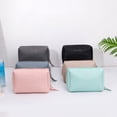 thumbnail image 6 of Large Capacity Travel Cosmetic Bag Portable Toiletries Bathroom Washbag Waterproof PU Leather Makeup Zipper Pouch Storage Bags (Pink), 6 of 7