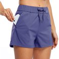 thumbnail image 3 of Abcnature Plus Size Shorts, Womens Athletic Shorts, Fashion Women Yoga Lounge Casual Bandage Pocket Solid Shorts, Comfy Beach Shorts, Yoga Pants, Cycling Sport Shorts Purple S, 3 of 3