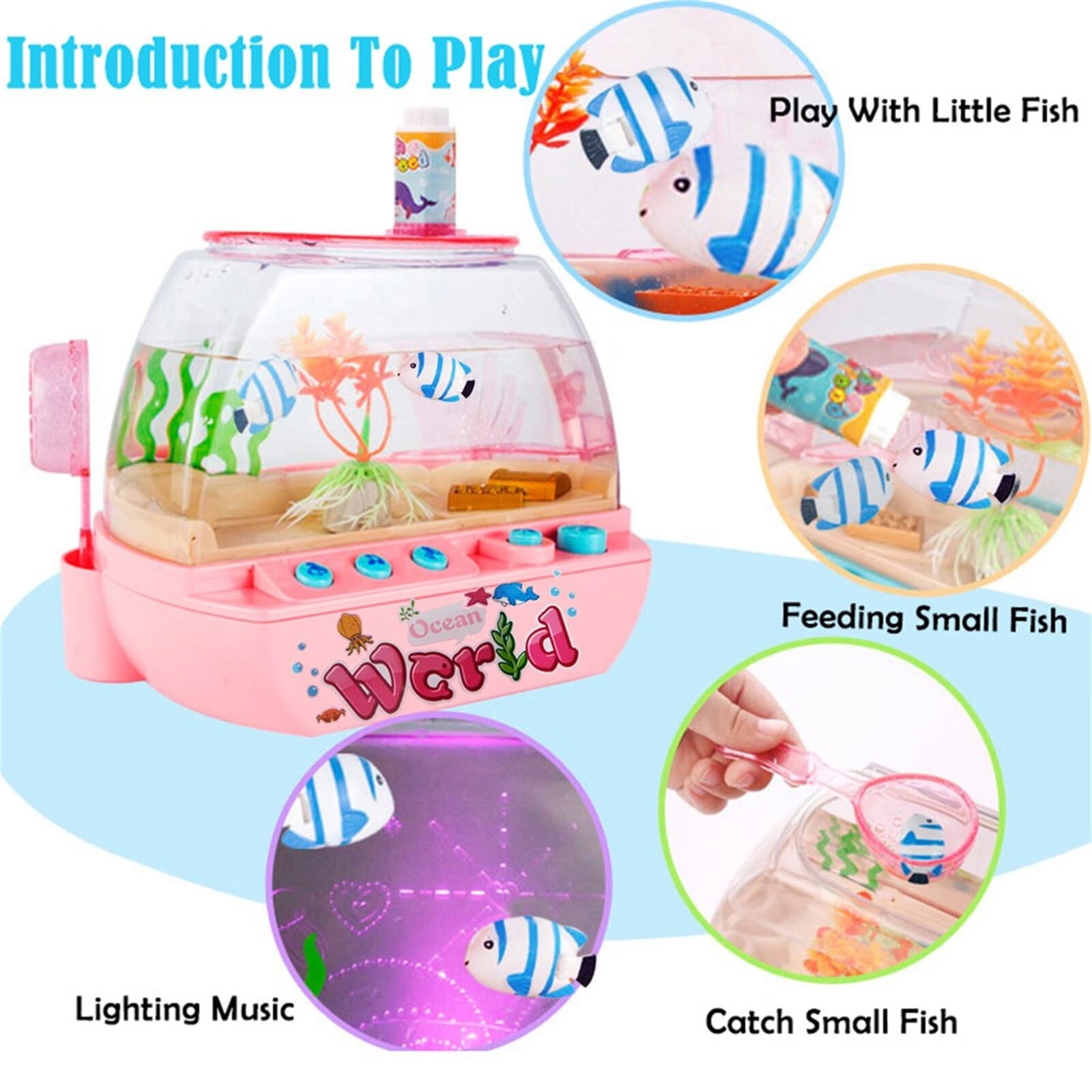 Baofu Mini Aquarium for Kids Fishing Toys Artificial Fish Tank