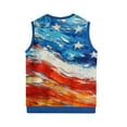 thumbnail image 4 of Men's Patriotic Star Stripes Sleeveless V-Neck Tank Top American Flag Inspired Knitwear For Celebrations, 4 of 5
