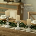 thumbnail image 5 of Nuptio Wooden Candle Holders for Pillar Candles: Rustic Pillar Candles Holder Set of 3 Tall Centerpiece for Table, 5 of 9