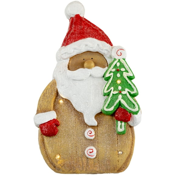Northlight LED Lighted Gingerbread Santa Claus Glittered Christmas Figure - 15.5"