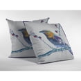 thumbnail image 2 of 16â€ Blue Pink Tropical Zippered Suede Throw Pillow, 2 of 2