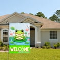 thumbnail image 2 of Jbralid Welcome Frog Garden Flag With Lily Pads And Flowers For Spring Summer Home Outdoor Garden Yard Door Decor 12x18 inch, 2 of 5