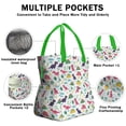 thumbnail image 3 of White Cute Dinosaurs Pattern Drawstring Lunch Bag Women - Drawstring Lunch Bag Insulated for Work Office - Stain-Resistant Large Lunchbags for Women with Multi-Pockets, 3 of 6
