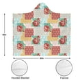 thumbnail image 3 of Wearable Blanket,Pioneer Flower Floral Print Pattern Hooded Wearable Flannel Blanket for Adults & Teens with Buckle,Winter Poncho Shawl Wrap Cape,50"x60", 3 of 5
