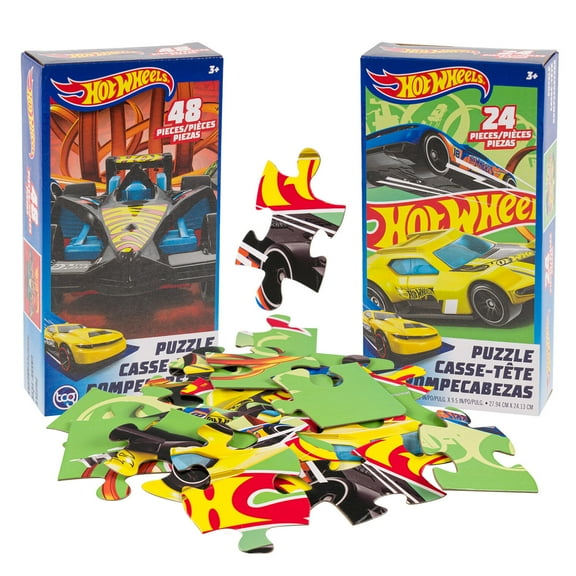 24pc and 48pc Hot Wheels Puzzle- 2 Assortments
