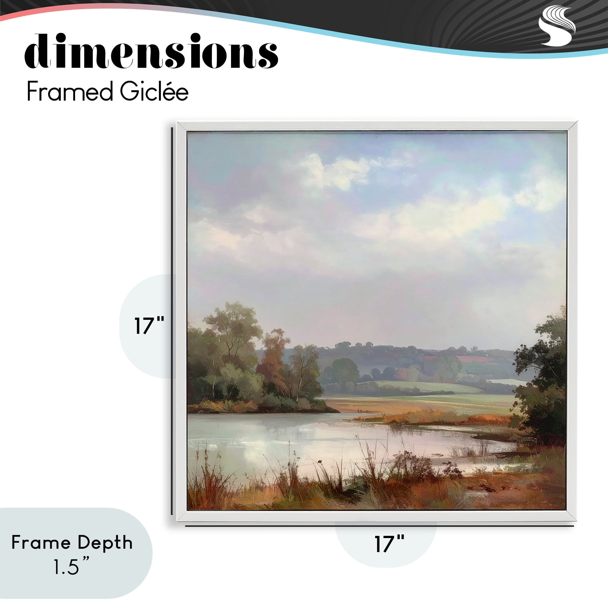 Stupell Industries Riverside Grove Scenery White Framed Giclee Art, design by Alonza Saunders